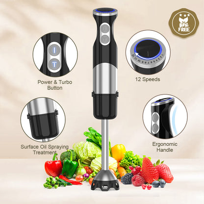 Immersion Blender 5in1 Handheld Blender ScratchResistant Blending Stick For Shakes Purees  Smoothie 5
