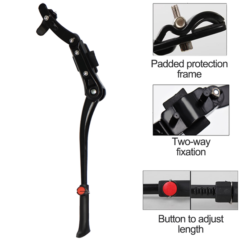 Adjustable Aluminum Kickstand for MTB & Road Bicycle, Rear Side Parking Rack Support for Mountain Bike