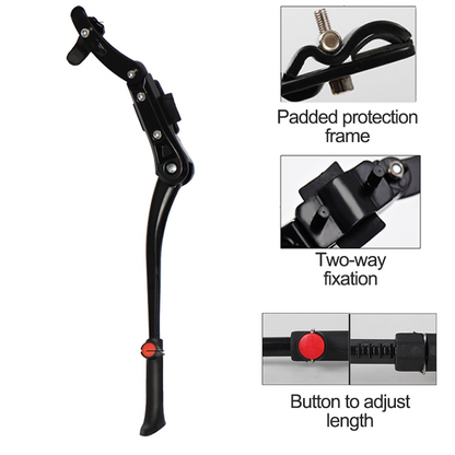 Adjustable Aluminum Kickstand for MTB & Road Bicycle, Rear Side Parking Rack Support for Mountain Bike