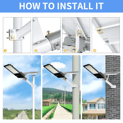 Aluminum Solar Street Light  HighPower Outdoor Lighting With 8000mAh Battery For Garage Garden  Wal 2