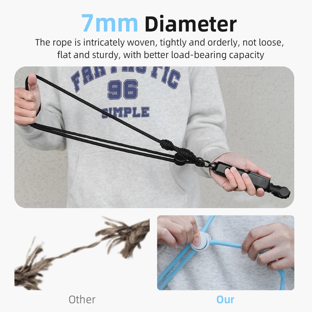 Adjustable Neck Strap Camera Lanyard with 1/4in Screw for Pocket 3, Insta360 X3 X4, GoPro, Anti-Lost Hanging Rope