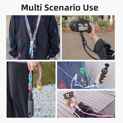 Adjustable Neck Strap Camera Lanyard with 1/4in Screw for Pocket 3, Insta360 X3 X4, GoPro, Anti-Lost Hanging Rope