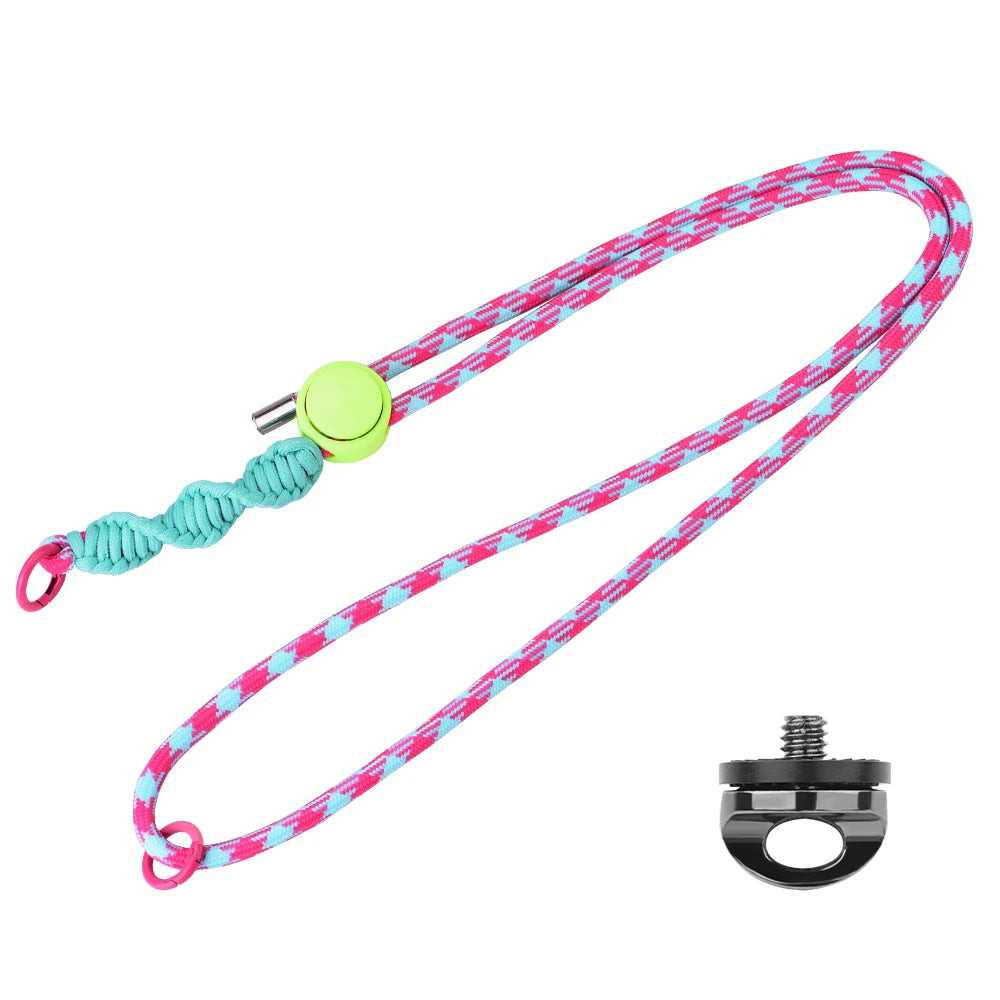 Adjustable Neck Strap Camera Lanyard with 1/4in Screw for Pocket 3, Insta360 X3 X4, GoPro, Anti-Lost Hanging Rope