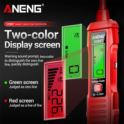 One-word Induction Portable Electric Pen Tester 50/60Hz NCV Sensor, Smart AC 12-300V Non-Contact Voltage Detector Wire