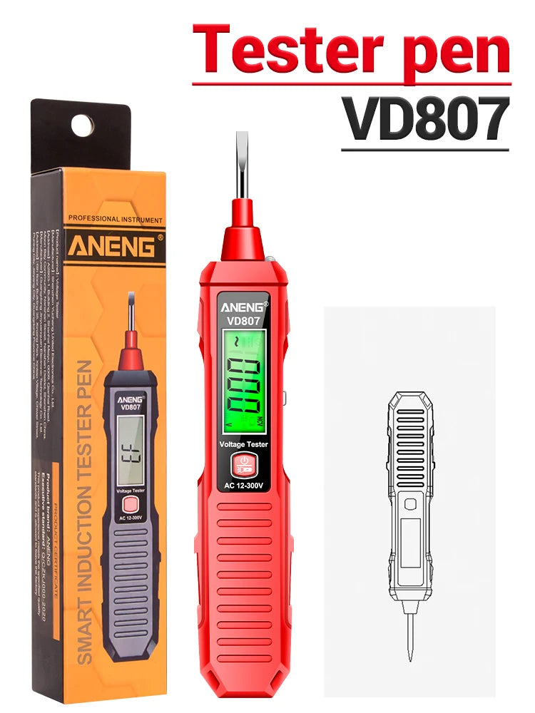 One-word Induction Portable Electric Pen Tester 50/60Hz NCV Sensor, Smart AC 12-300V Non-Contact Voltage Detector Wire