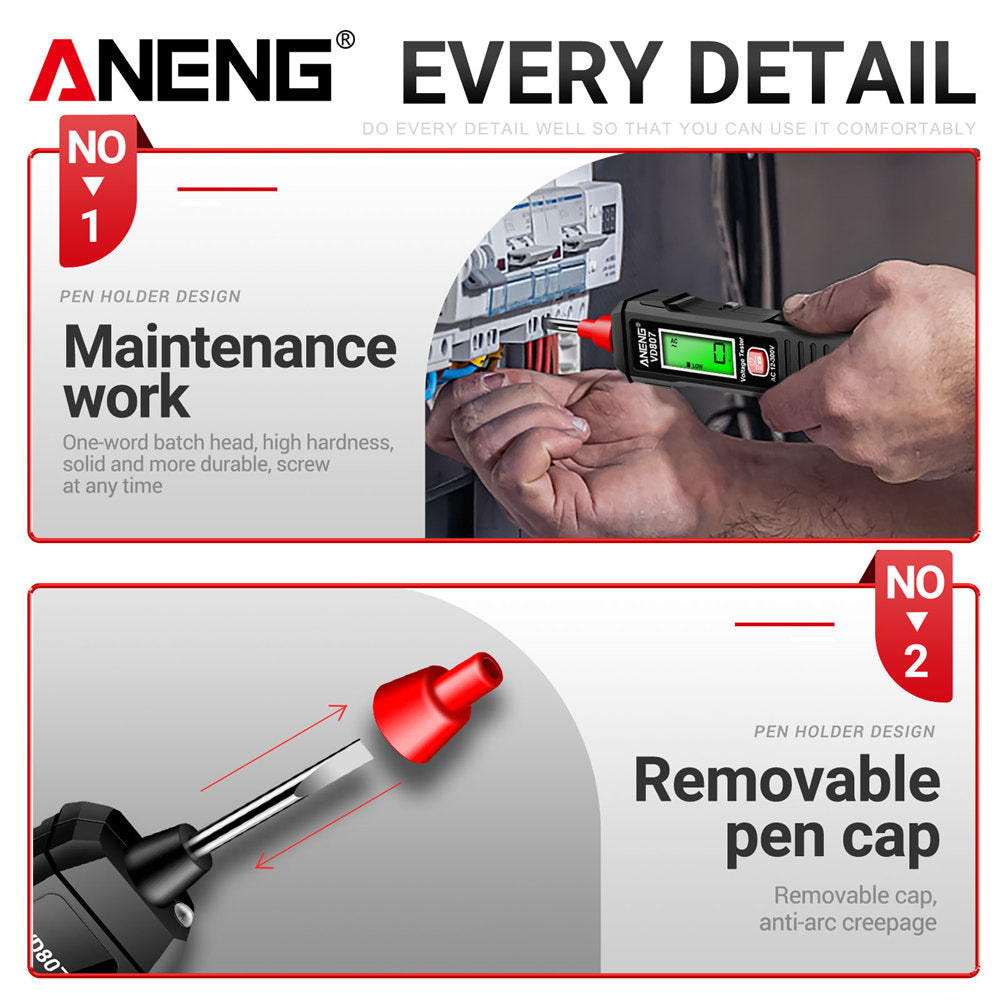 One-word Induction Portable Electric Pen Tester 50/60Hz NCV Sensor, Smart AC 12-300V Non-Contact Voltage Detector Wire