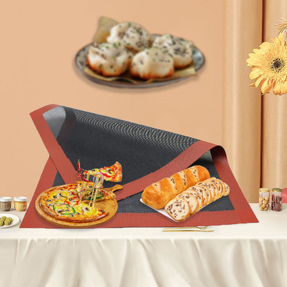 High Temp Silicone Grill Mat Baking Tray Reusable NonStick Cookie Bread Mat For Oven Microwave Brea 3