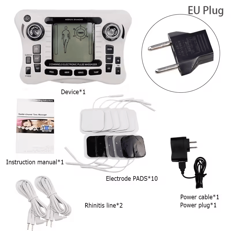 Rechargeable TENS EMS Massager  FullBody Pain Relief  Muscle Stimulator 8