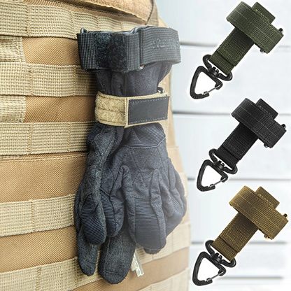 Tactical Nylon Gloves Hook Safety Clip, Multi-Use Outdoor Camping Hanging Buckle for Climbing, Work Gloves, Rope