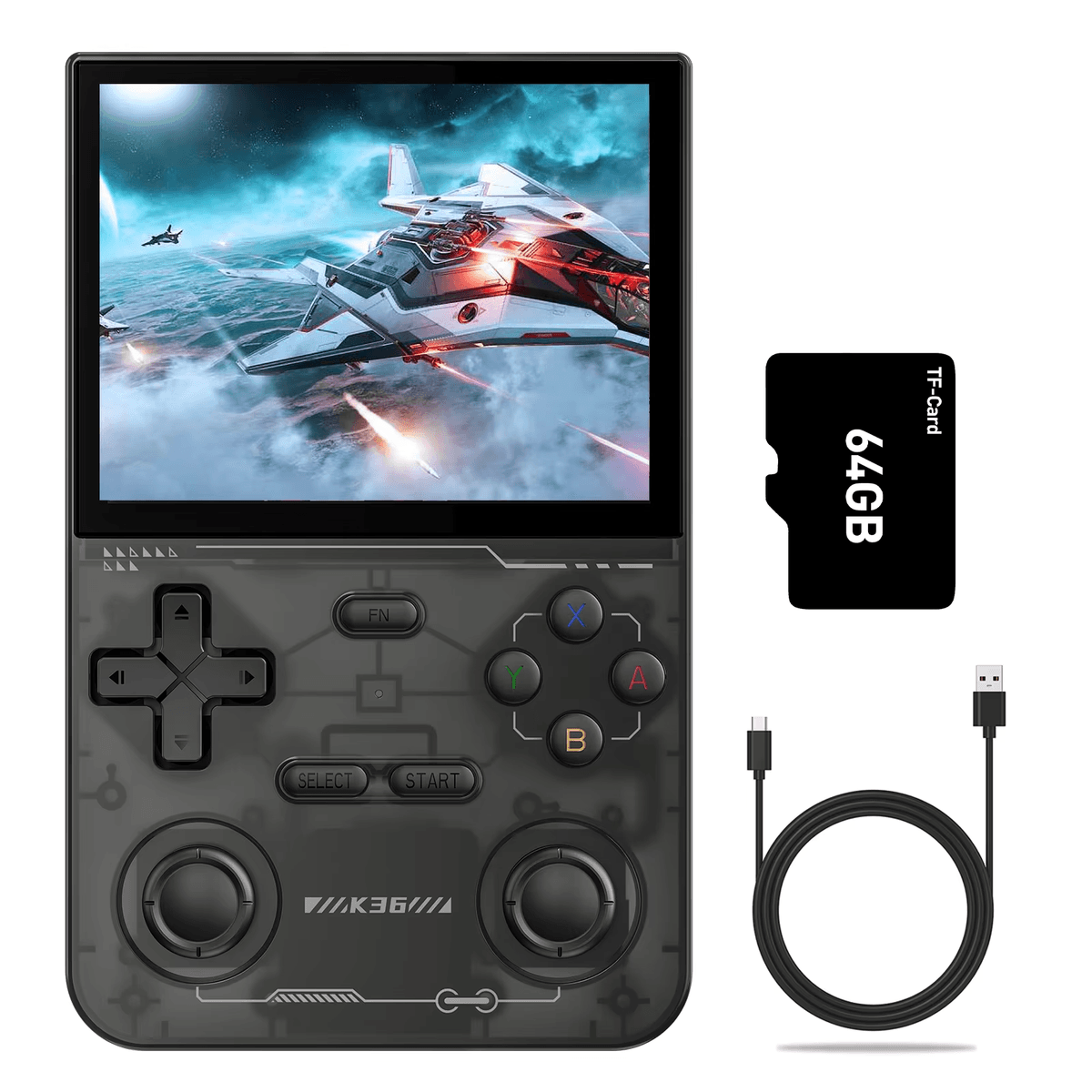 GAMINJA K36 Retro Handheld Game Console – 3.5" IPS Screen, 64GB, 16,000+ Classic Games