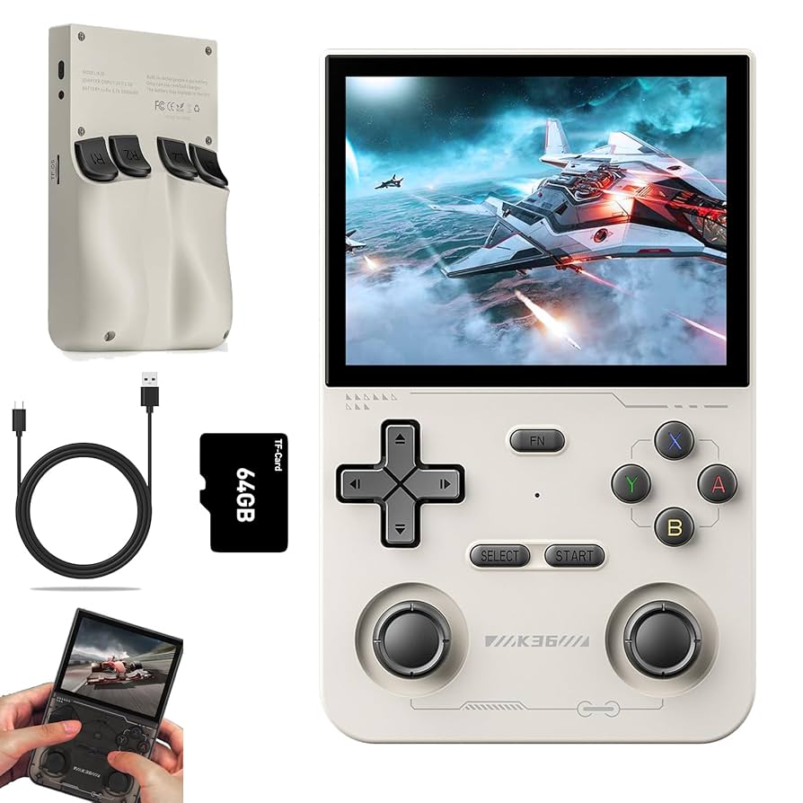 GAMINJA K36 Retro Handheld Game Console  35 IPS Screen 64GB 16000 Classic Games 3
