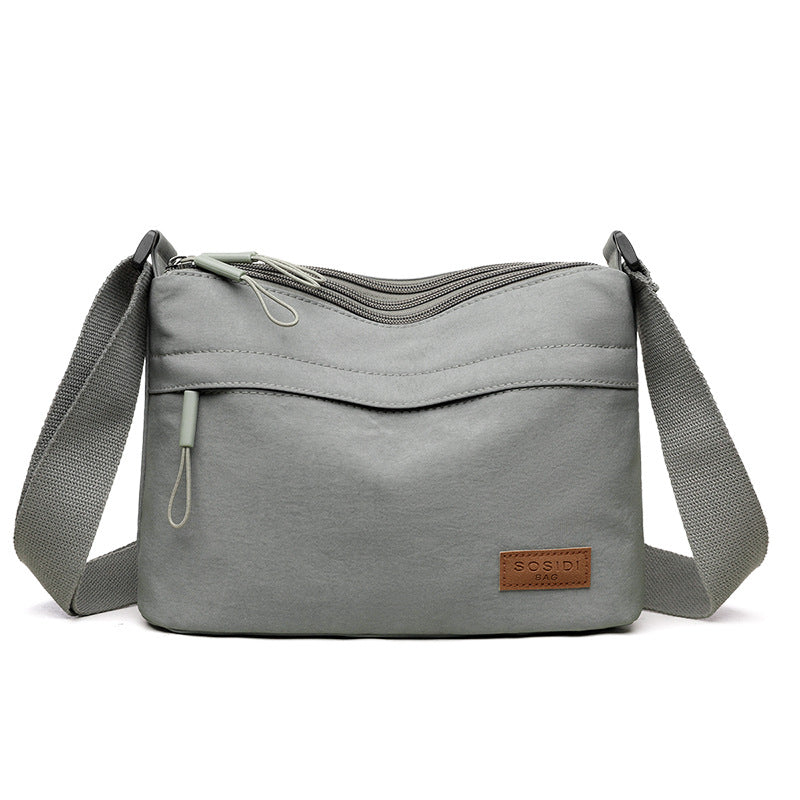 Women High Capacity Shoulder Crossbody Bag with 3 Main Pockets, Canvas Multi-Pocket Purse Handbag for Mothers, Travel