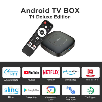 Android13 TV Box T1 With Allwinner Google Assistant Netflix Streaming Media Player Dual Band WiFi 2