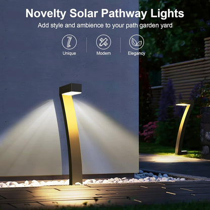 Bright Solar Outdoor Lights Pathway, 6-Pack Waterproof LED Solar Garden Lights with Auto On/Off for Outside Landscape