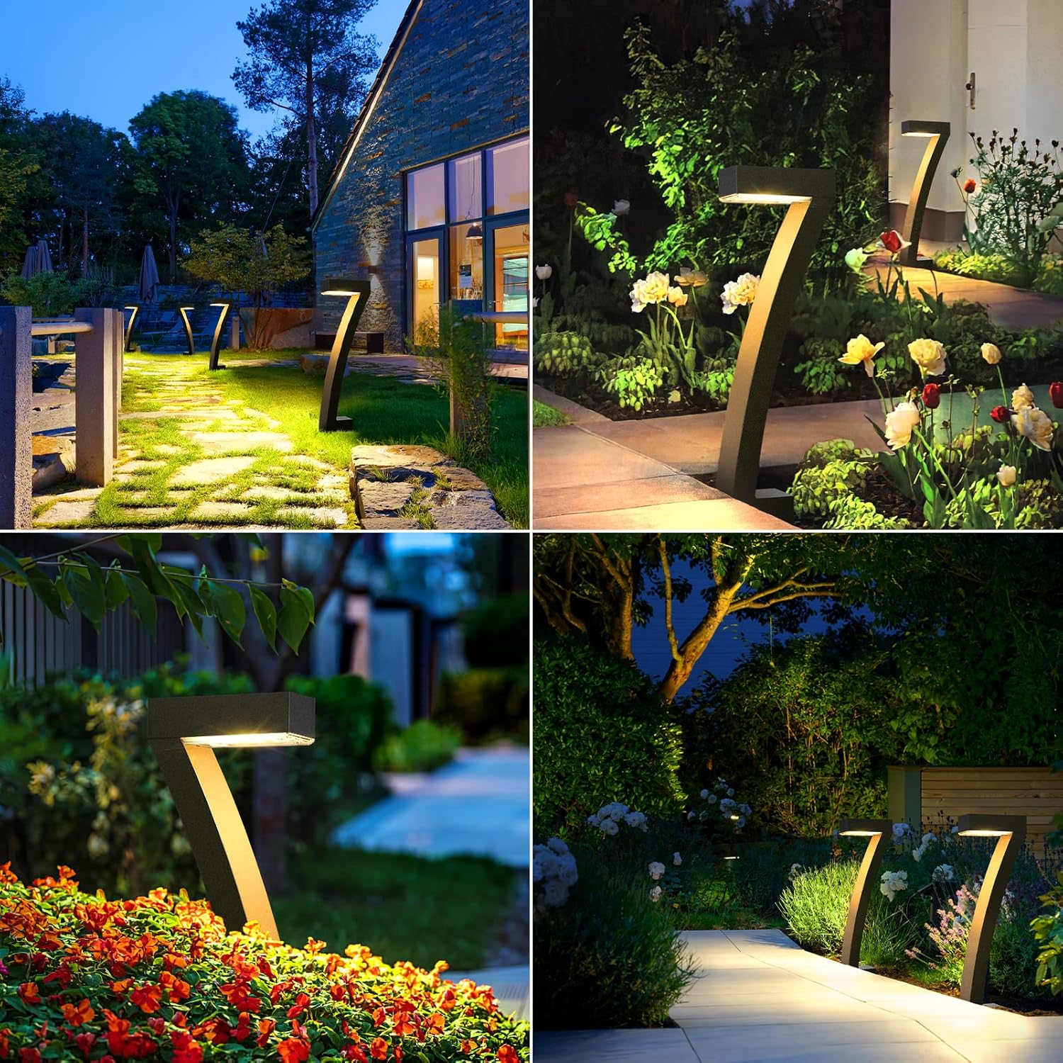 Bright Solar Outdoor Lights Pathway, 6-Pack Waterproof LED Solar Garden Lights with Auto On/Off for Outside Landscape