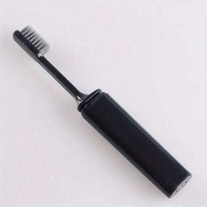 Folding Charcoal Travel Toothbrush, Compact, Portable, & Hygienic Toothbrush Ideal for Camping, Hiking & On-the-Go Oral