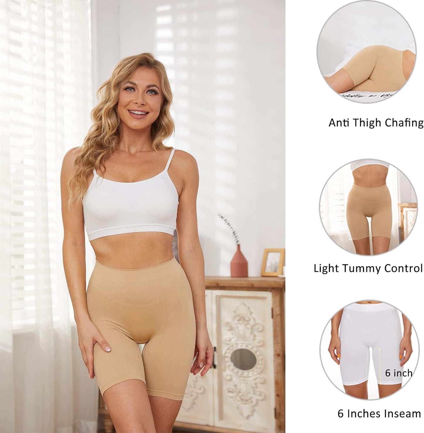 Women Seamless Shaping Slip Shorts Tummy Control Boyshorts Panties AntiChafing Under Dress Shapewea 2