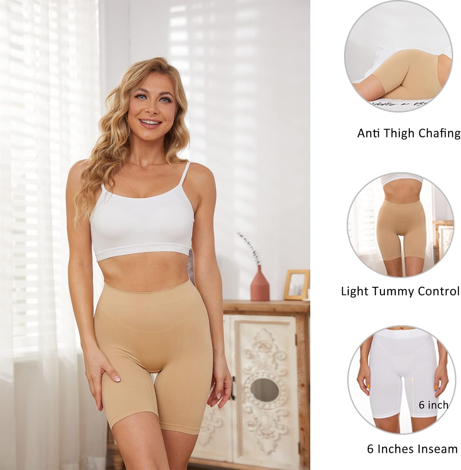 Women Seamless Shaping Slip Shorts Tummy Control Boyshorts Panties AntiChafing Under Dress Shapewea 2