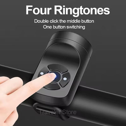 USB Rechargeable Electric Bike Bell With AntiTheft Alarm 1
