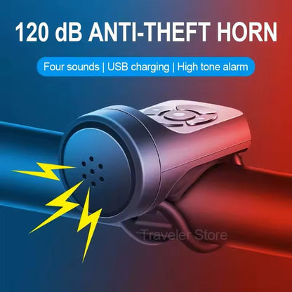 USB Rechargeable Electric Bike Bell With AntiTheft Alarm 3