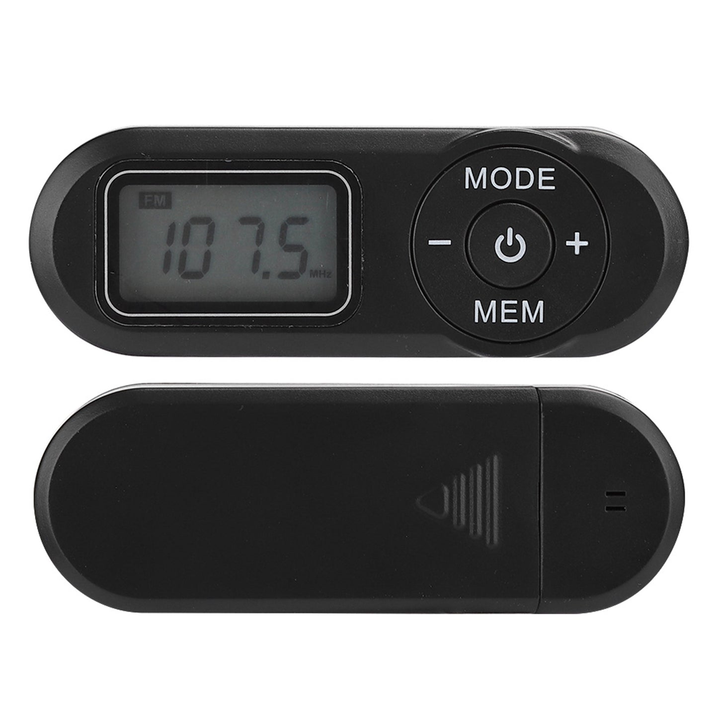Mini DSP Digital FM Radio with 1.1 Inch LCD Display, Portable Black Music Player with Earphone, Battery Powered Pocket