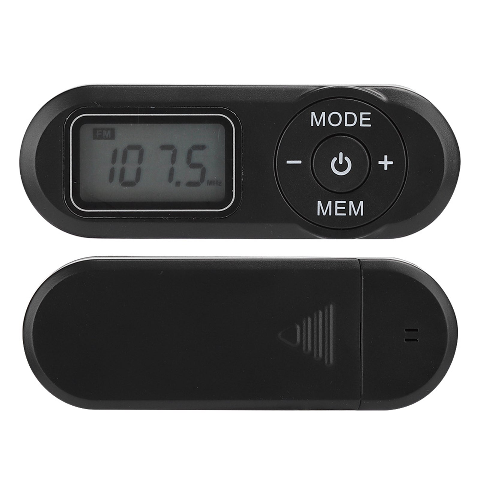 Mini DSP Digital FM Radio with 1.1 Inch LCD Display, Portable Black Music Player with Earphone, Battery Powered Pocket