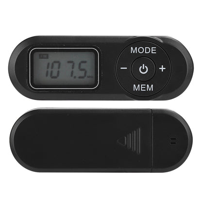 Mini DSP Digital FM Radio with 1.1 Inch LCD Display, Portable Black Music Player with Earphone, Battery Powered Pocket