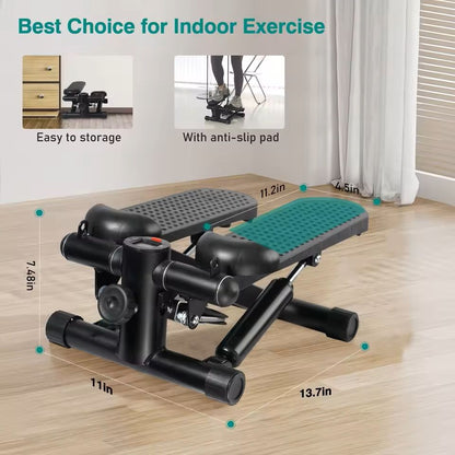 Mini Stepper Pedal Exerciser With LCD Monitor And Resistance Bands 1