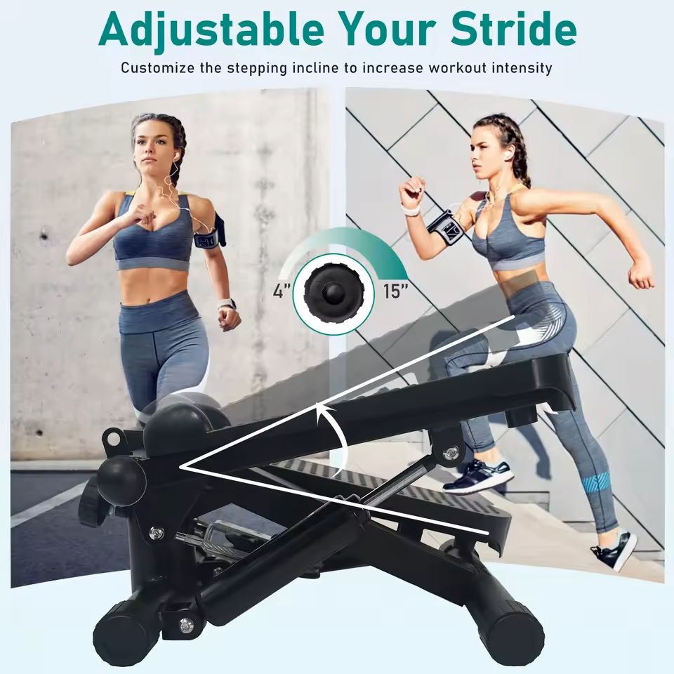 Mini Stepper Pedal Exerciser With LCD Monitor And Resistance Bands 3