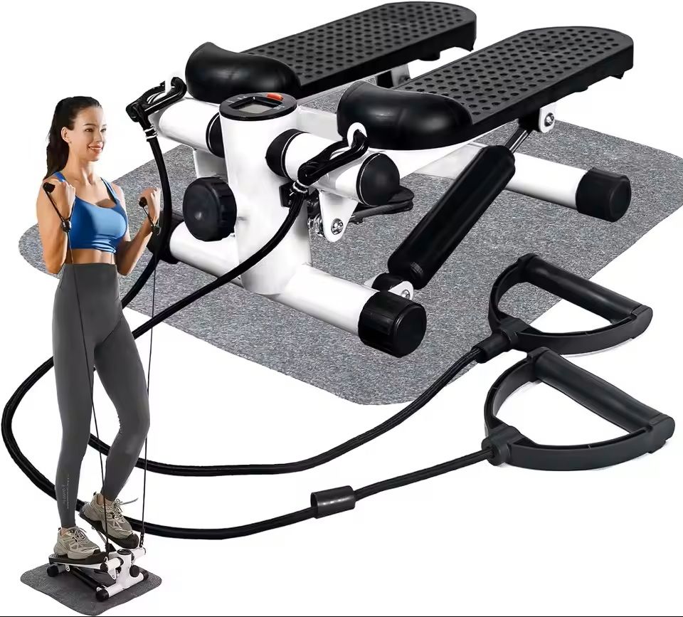 Mini Stepper Pedal Exerciser With LCD Monitor And Resistance Bands 8