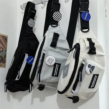 Reflective Chest Bag for Men & Women, Crossbody Waist Bag, Student Collage Shoulder Bag, Casual Purses & Handbag