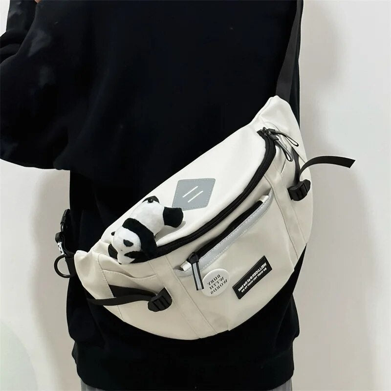 Reflective Chest Bag for Men & Women, Crossbody Waist Bag, Student Collage Shoulder Bag, Casual Purses & Handbag