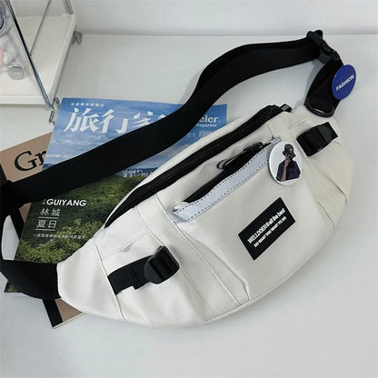 Reflective Chest Bag for Men & Women, Crossbody Waist Bag, Student Collage Shoulder Bag, Casual Purses & Handbag