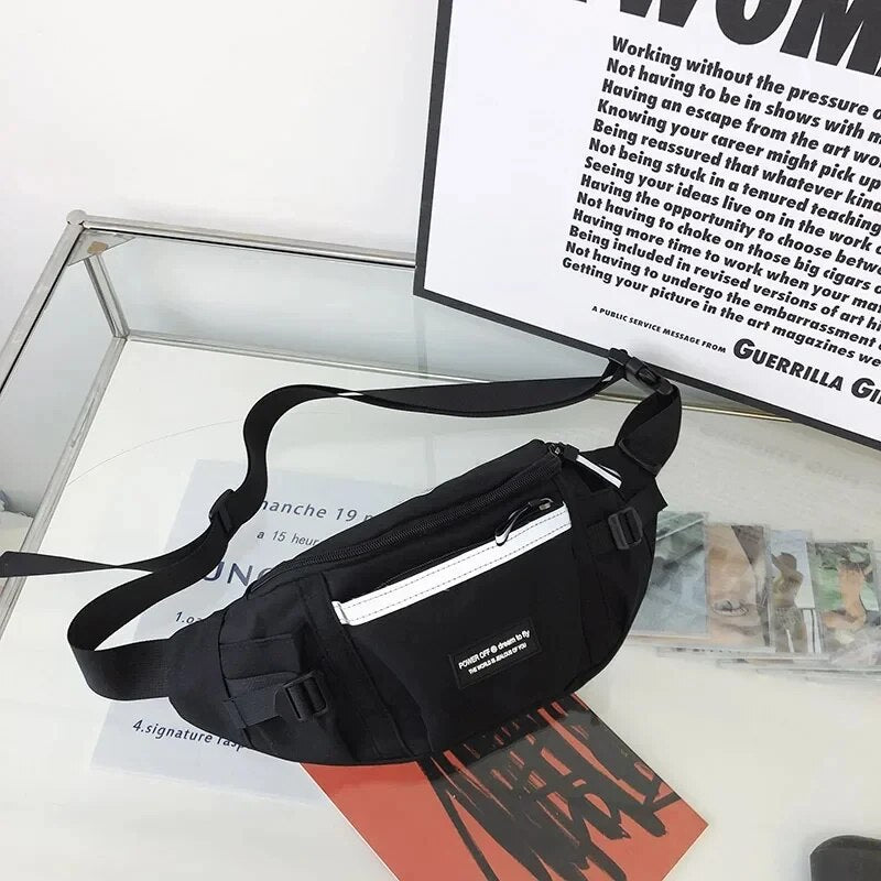 Reflective Chest Bag for Men & Women, Crossbody Waist Bag, Student Collage Shoulder Bag, Casual Purses & Handbag