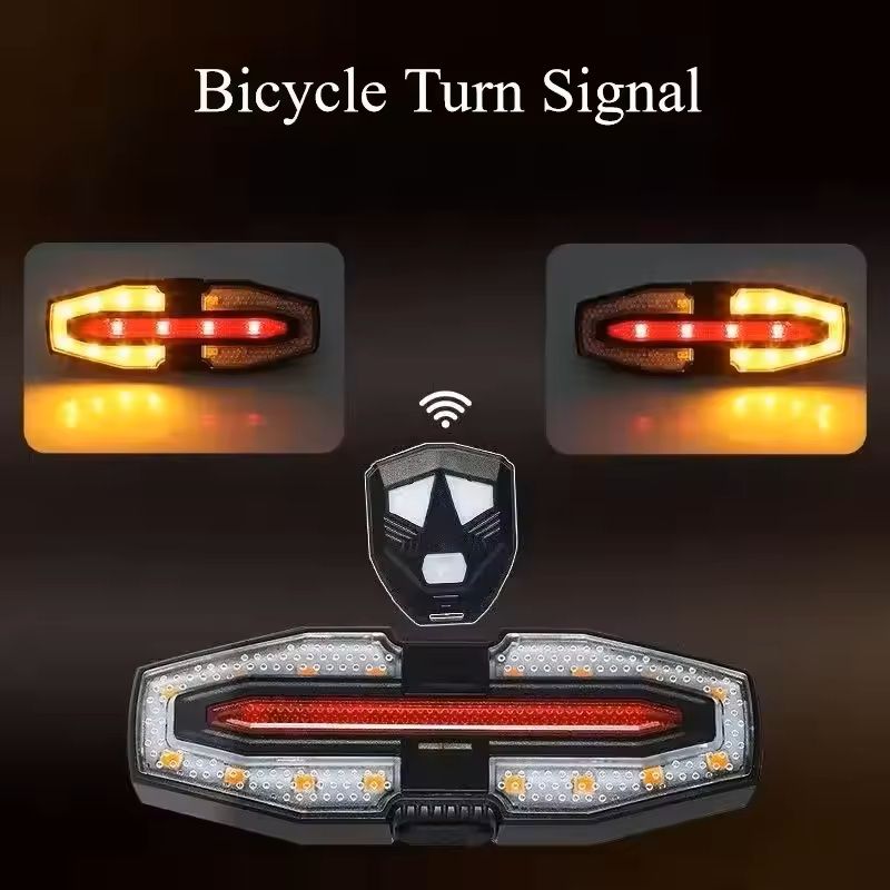 Rechargeable Bike Tail Light with Turn Signals and Wireless Remote