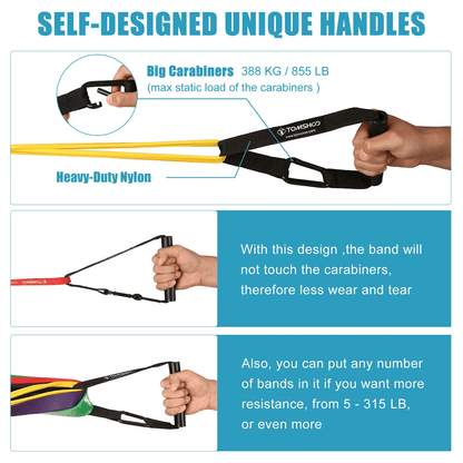 5 Pack Resistance Bands Set With Door Anchor And Handles For Home And Gym Workouts 0