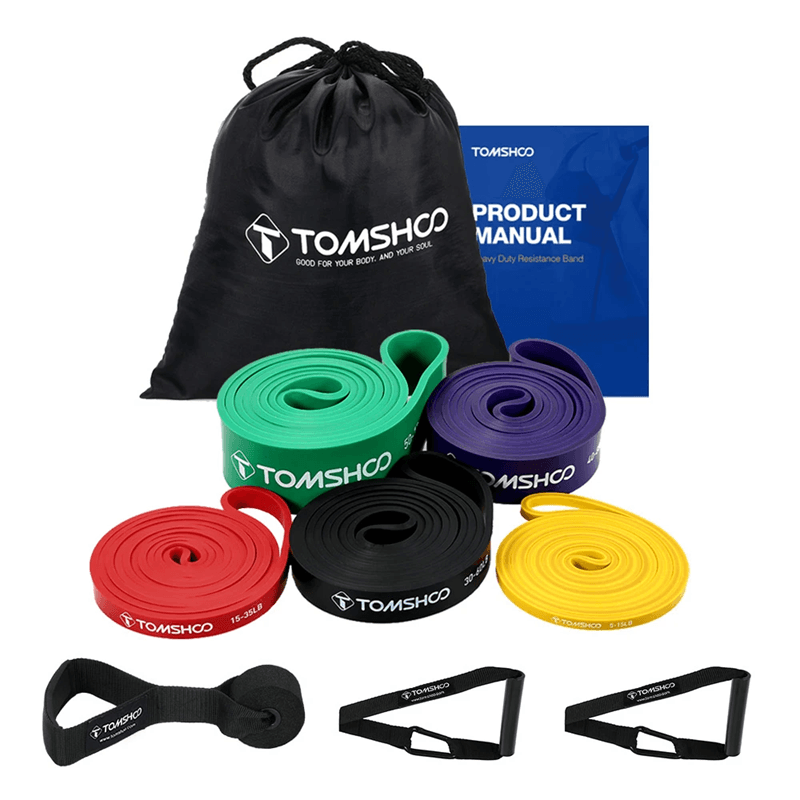 5 Pack Resistance Bands Set With Door Anchor And Handles For Home And Gym Workouts 7