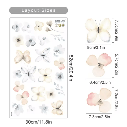 Boho Watercolor Flower Wall Decals  Removable EcoFriendly Floral Stickers For Bedroom And Living Ro 5