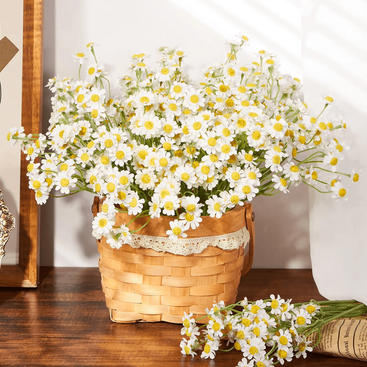 60-Head Artificial Daisy Bouquet for DIY and Event Decor