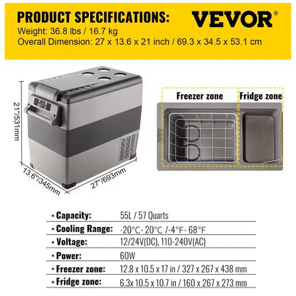 Portable Car Refrigerator Freezer Compressor Cooler For Camping 10