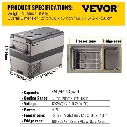 Portable Car Refrigerator Freezer Compressor Cooler For Camping 6
