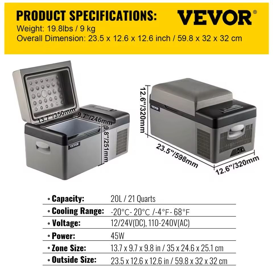 Portable Car Refrigerator Freezer Compressor Cooler For Camping 7
