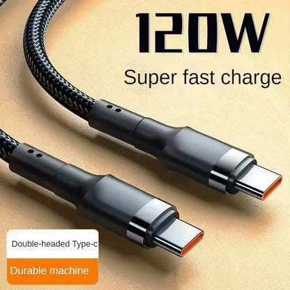 120W USB-C to USB-C Fast Charging Cable for Phones and Tablets