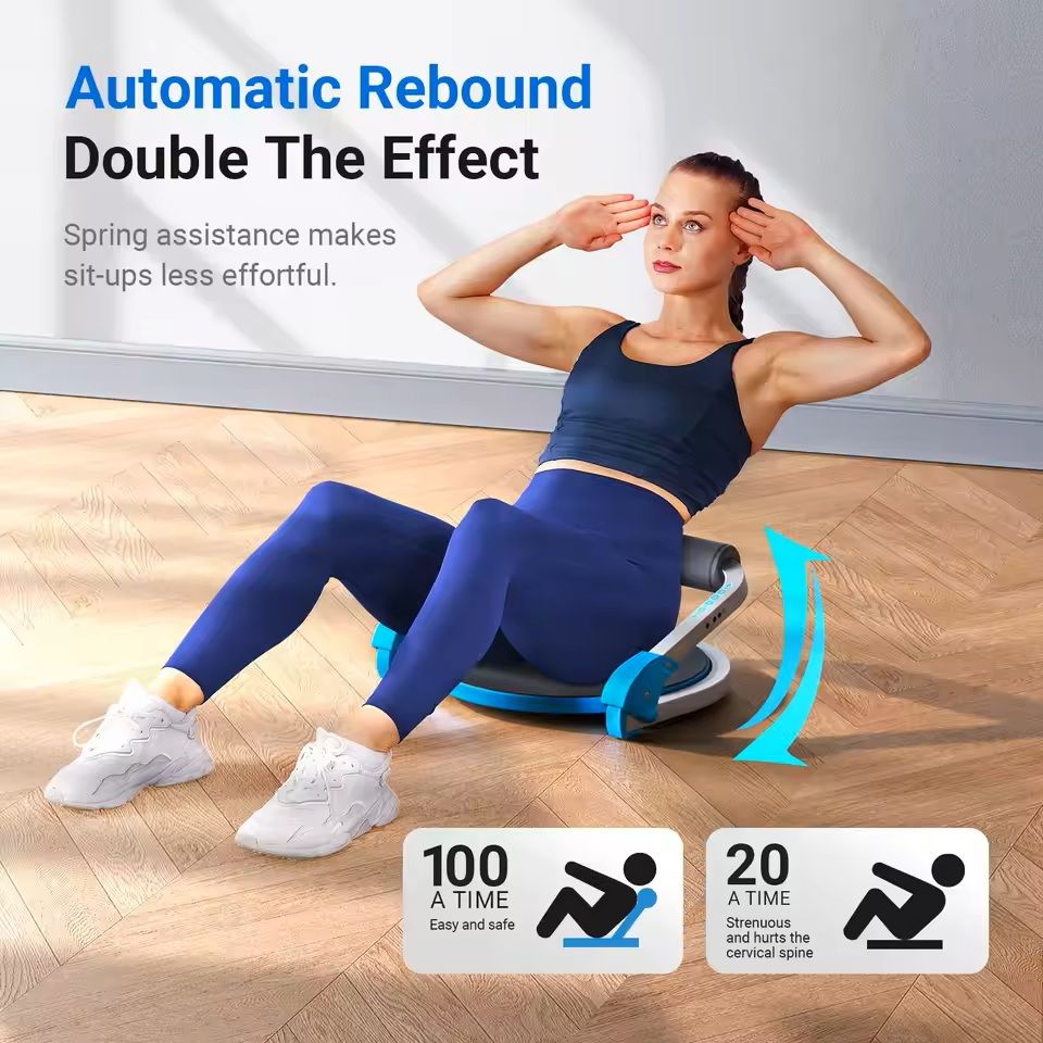 Adjustable Resistance Ab Workout Machine with Automatic Rebound