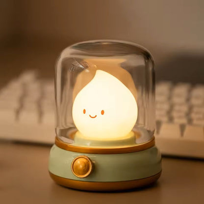Kerosene Style LED Night Light USB Rechargeable Flameless Table Lamp