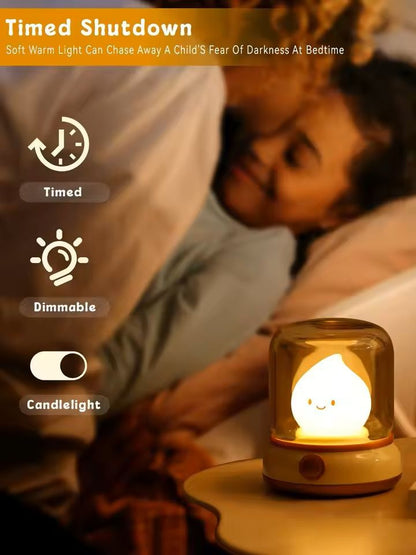Kerosene Style LED Night Light USB Rechargeable Flameless Table Lamp 4
