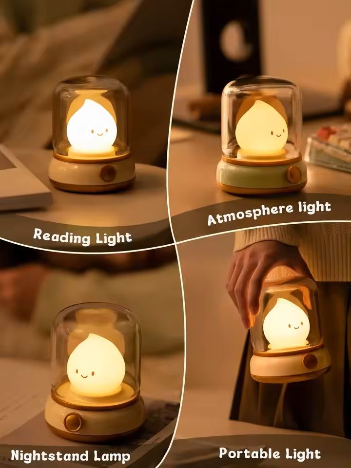 Kerosene Style LED Night Light USB Rechargeable Flameless Table Lamp 5
