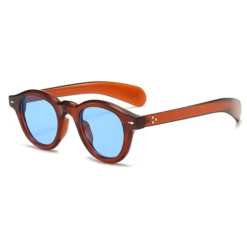 Small Round Retro Sunglasses UV400 Clear Lens Punk Style 3