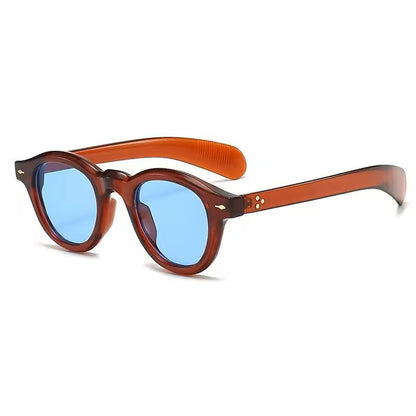 Small Round Retro Sunglasses UV400 Clear Lens Punk Style 3