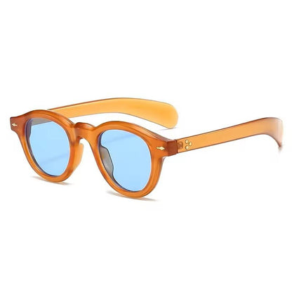 Small Round Retro Sunglasses UV400 Clear Lens Punk Style 7